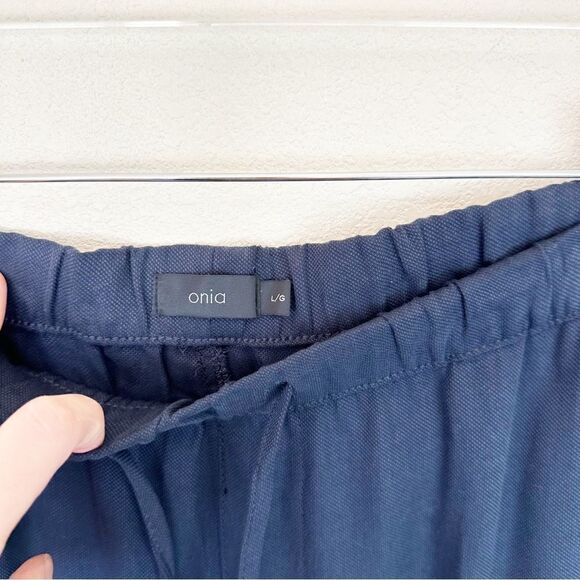 Onia Navy Elastic Tencel Pants Lounge Large - Picture 6 of 8